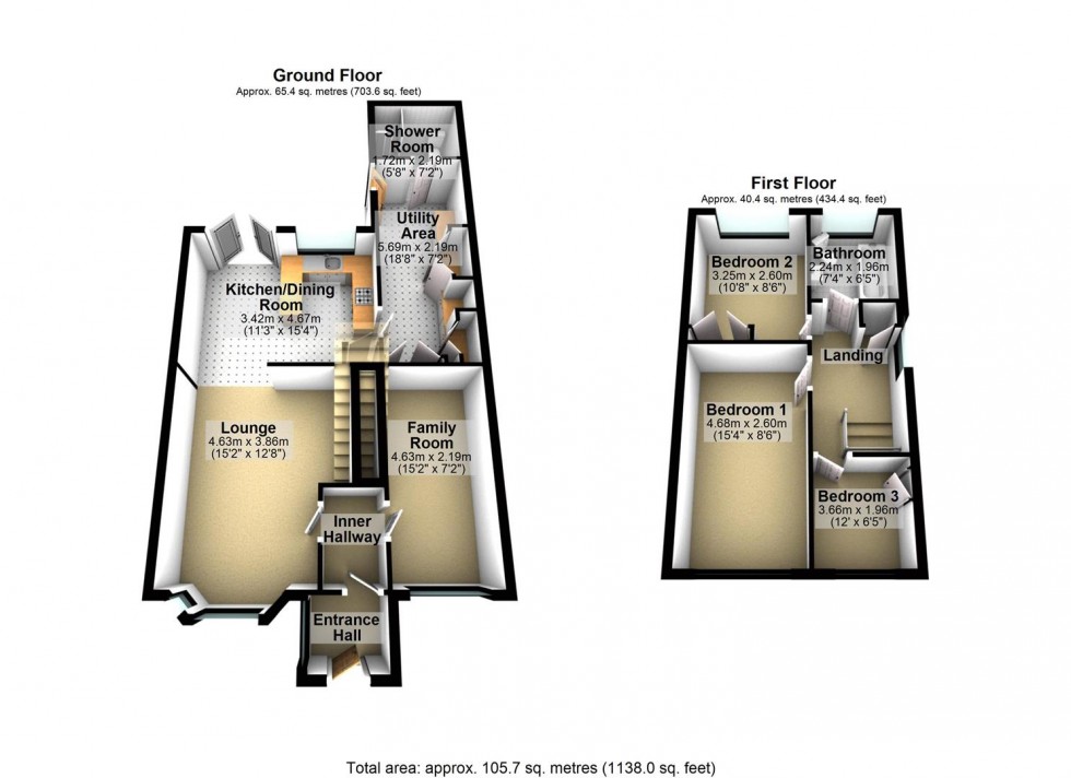 Floorplan for Oakley Drive, Wellingborough