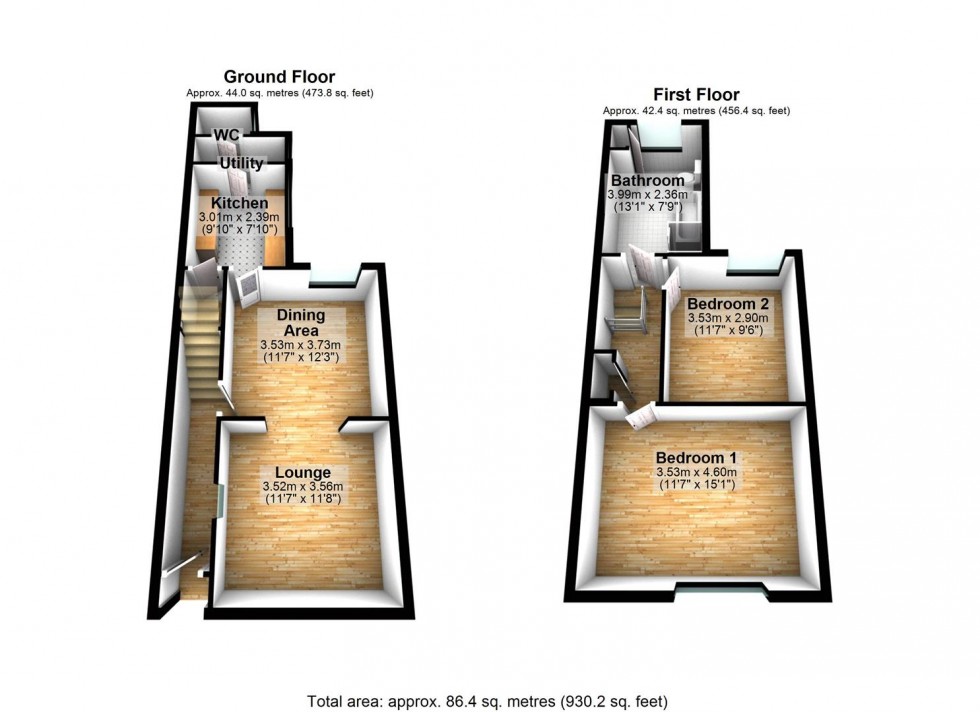 Floorplan for 23 Milton RoadLittle IrchesterWellingboroughNorthants