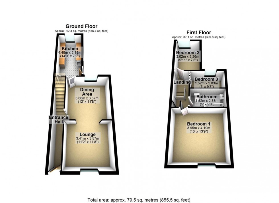 Floorplan for Fuller Street, Kettering