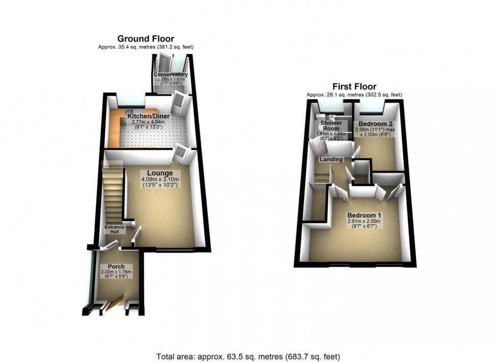 Floorplan for Tyne Close, Wellingborough