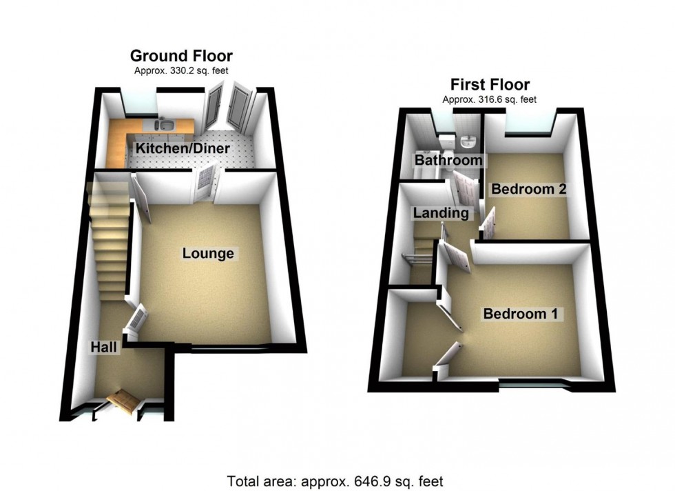 Floorplan for Chatsworth Drive, Wellingborough