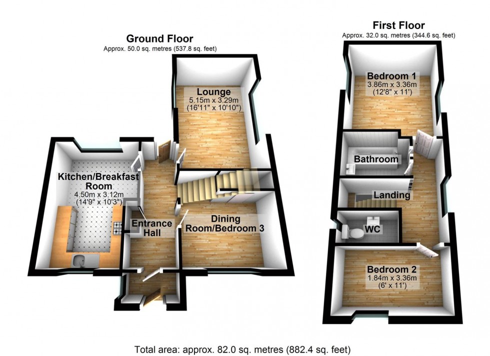 Floorplan for Queensway, Wellingborough