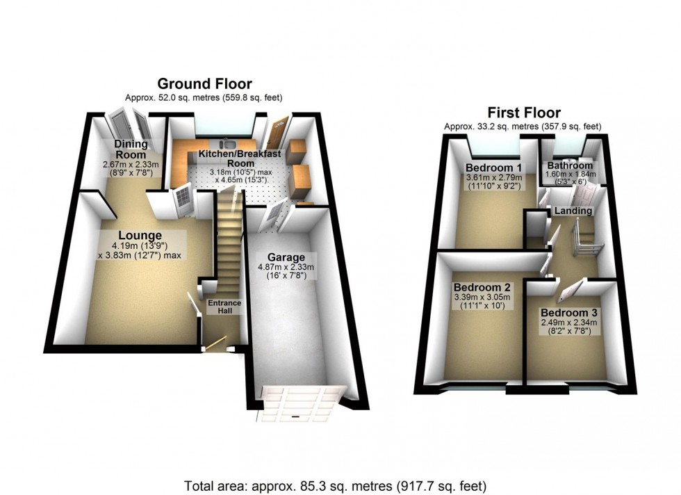 Floorplan for Crawley Avenue, Wellingborough