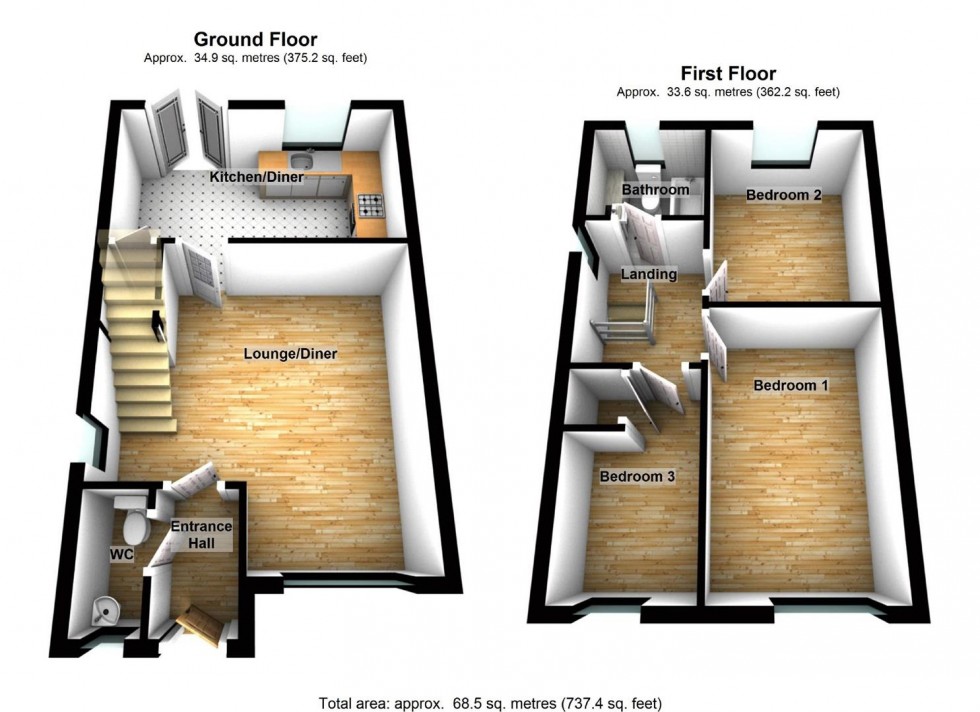 Floorplan for Wilkie Road, Wellingborough