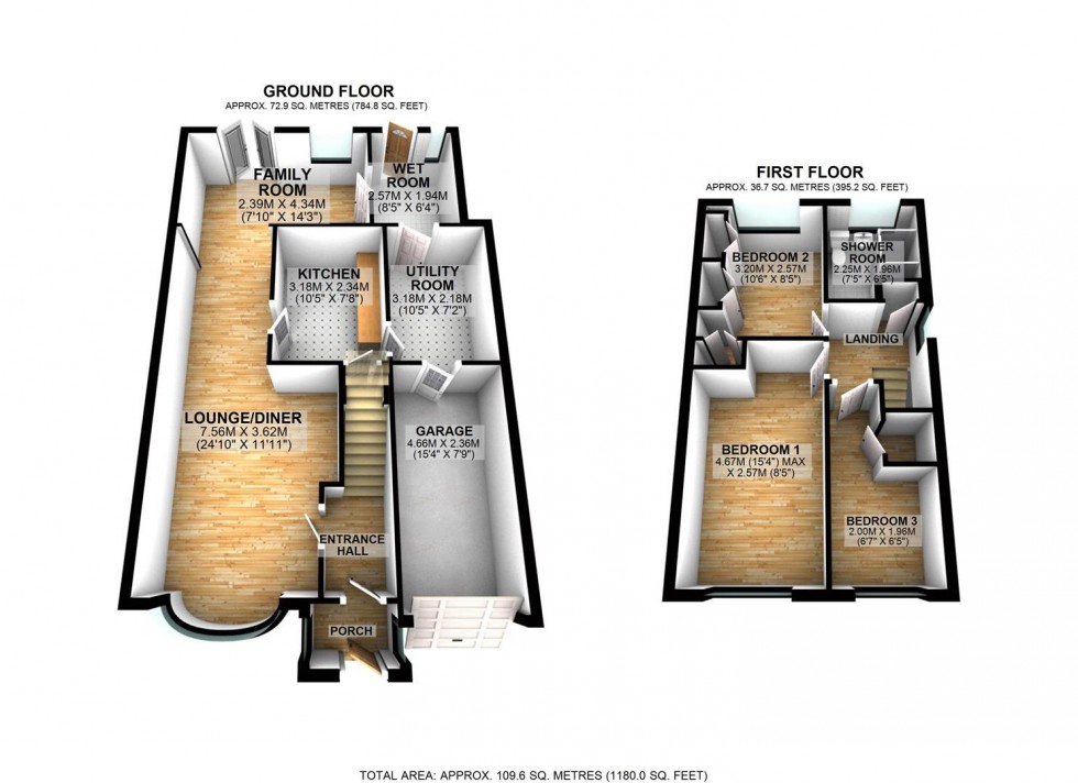 Floorplan for Oakley Drive, Wellingborough