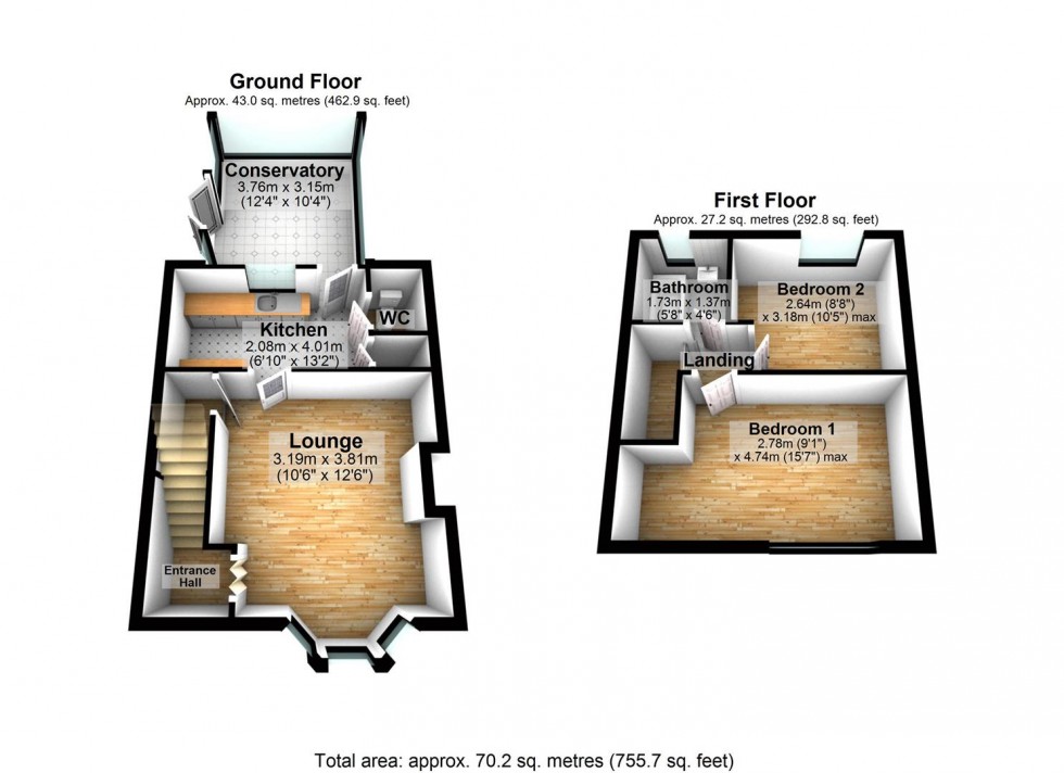 Floorplan for Mannock Road, Wellingborough