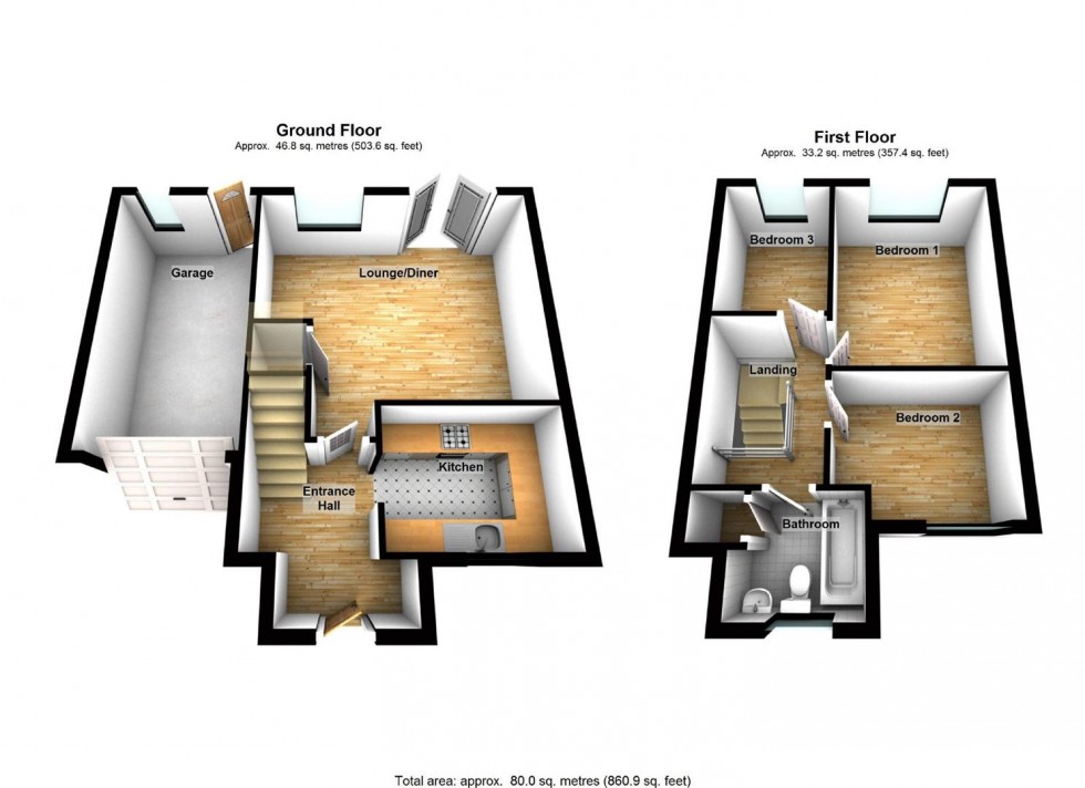 Floorplan for Chatsworth Drive, Wellingborough