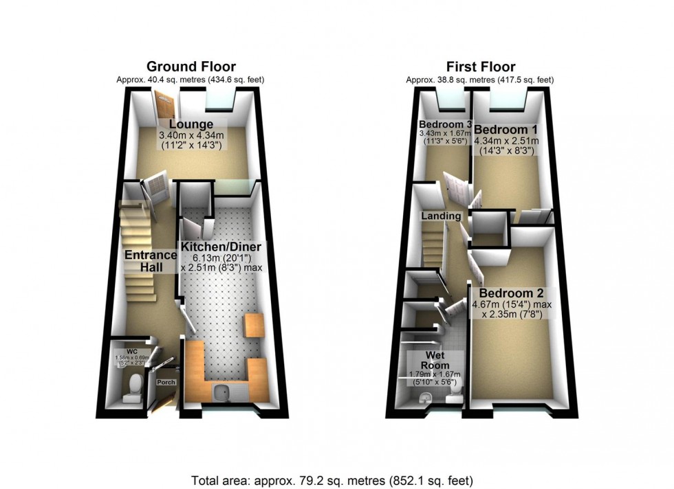 Floorplan for Kestrel Lane, Wellingborough