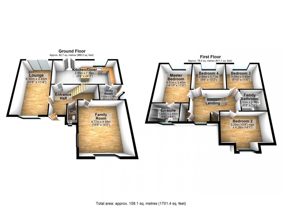 Floorplan for Ashby Close, Wellingborough